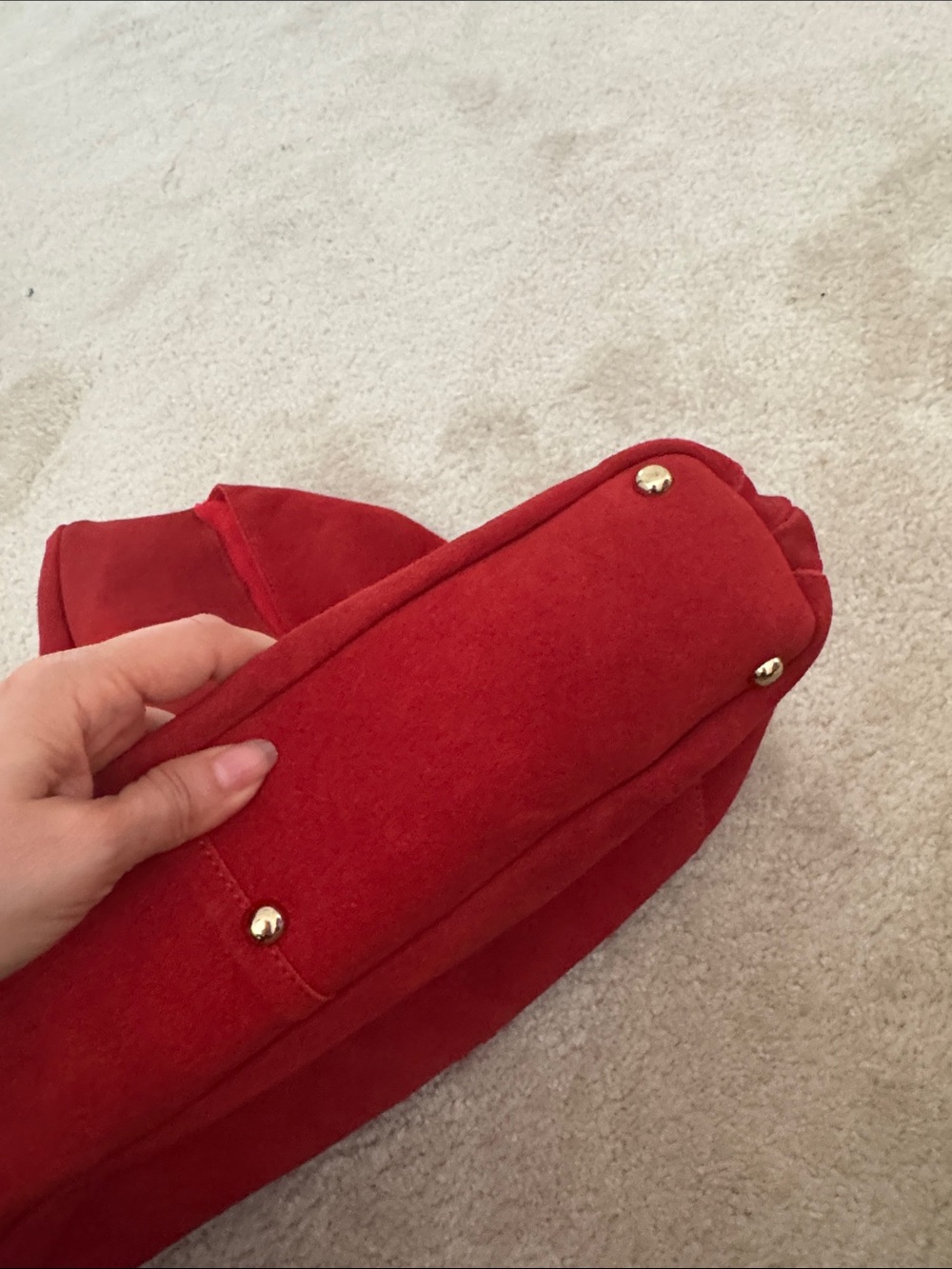Haute Hippie Red Suede Handbag with Braided Strap - Picture 6 of 7